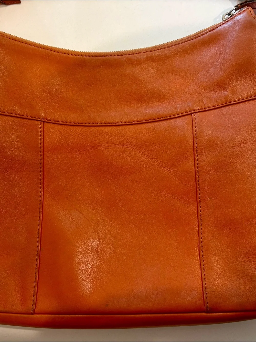 Kate Spade Savona Paige Orange Leather Hobo Shoulder Bag